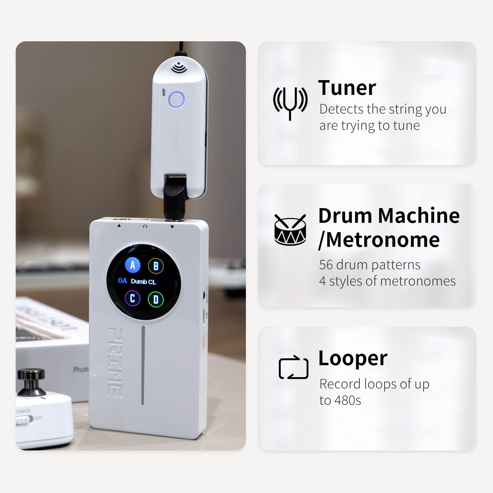 MOOER P2 Multi-Effects Pedal Processor, Electric Guitar Pedals with Amp MIDI Looper Drum Machine Touch Screen for Performance Pr